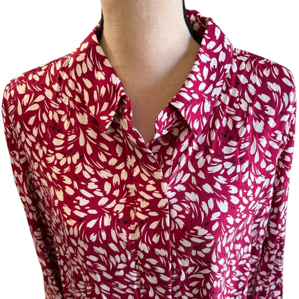 Hobbs London-NWT size 14 “Marciella” cranberry 100% viscose shirt dress. NEW! - Picture 11 of 16